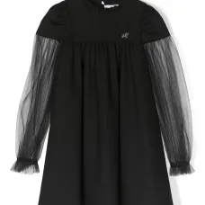 Расклешенное платье с рукавами из тюля