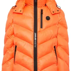 Пуховик с нашивкой-логотипом