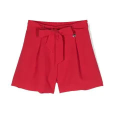 Шорты с поясом и складками