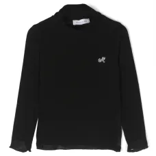 Футболка с логотипом и высоким воротником Футболка с логотипом и высоким воротником