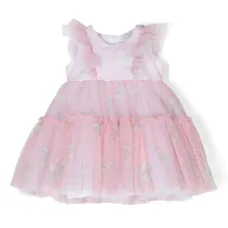 Расклешенное платье с круглым вырезом