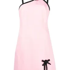 Платье мини с контрастной отделкой