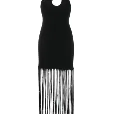 Платье с бахромой и вырезами