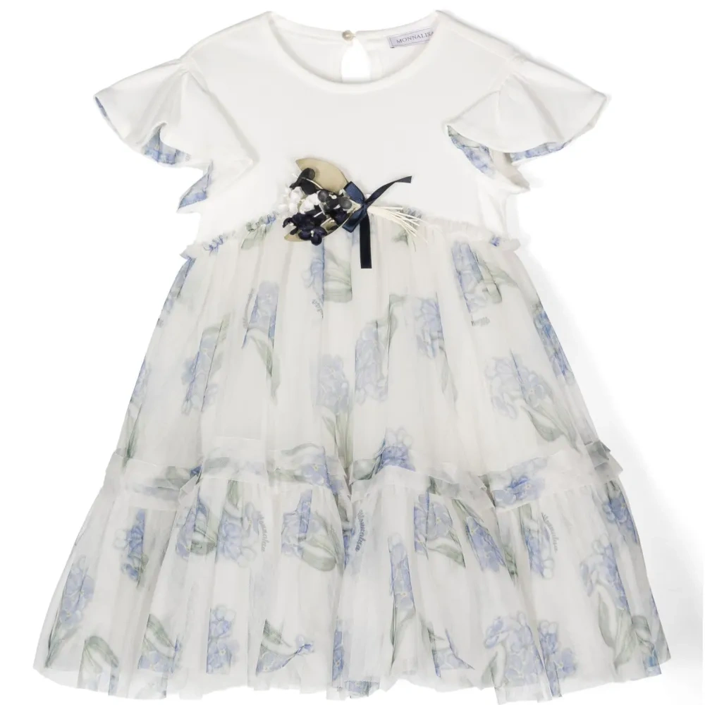 Платье из тюля с цветочным принтом