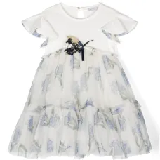 Платье из тюля с цветочным принтом