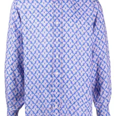 Льняная рубашка с графичным принтом