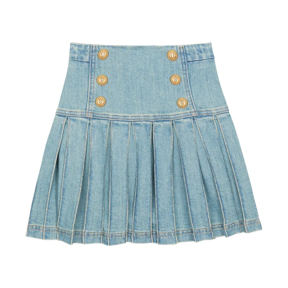 Джинсовая юбка со складками