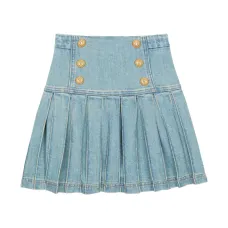 Джинсовая юбка со складками Джинсовая юбка со складками