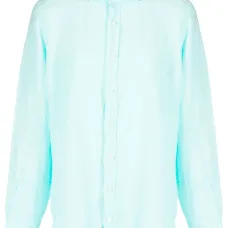 Льняная рубашка с вышитым логотипом