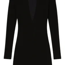 Платье мини с V-образным вырезом