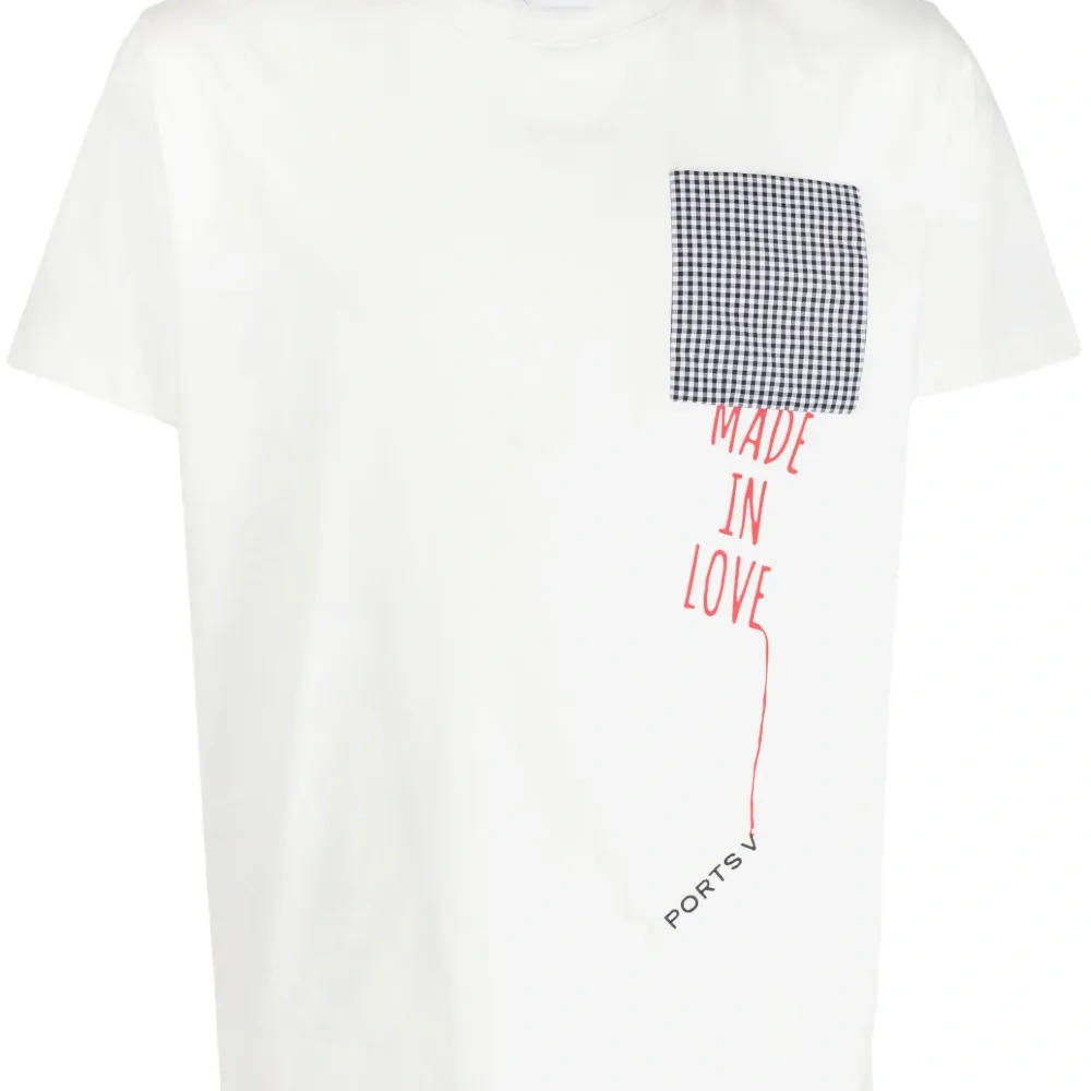 Клетчатая футболка с вышитым логотипом