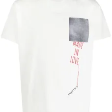 Клетчатая футболка с вышитым логотипом