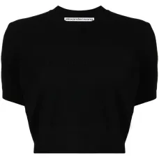 Укороченный топ с тисненым логотипом