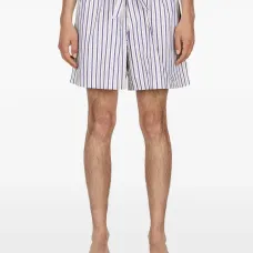 Полосатые пижамные шорты с кулиской