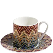 Набор из двух чашек для кофе с узором зигзаг Набор из двух чашек для кофе с узором зигзаг
