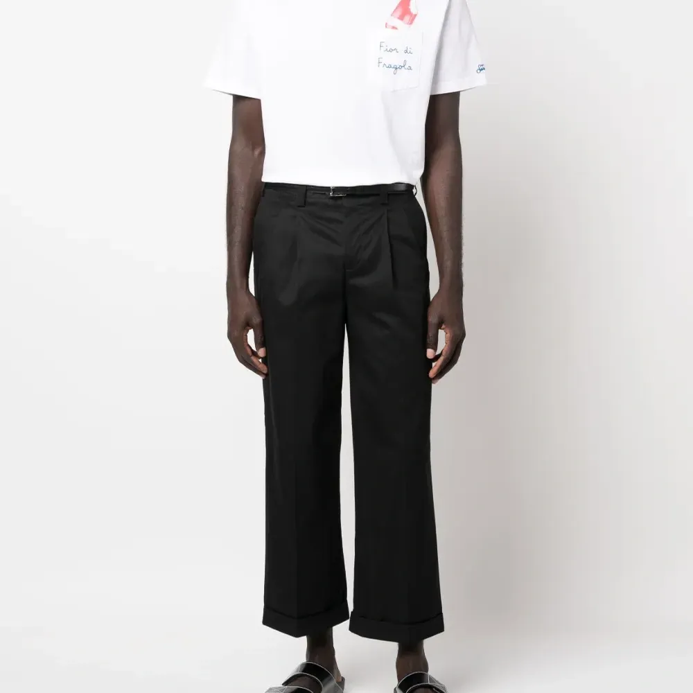 Укороченные брюки со складками