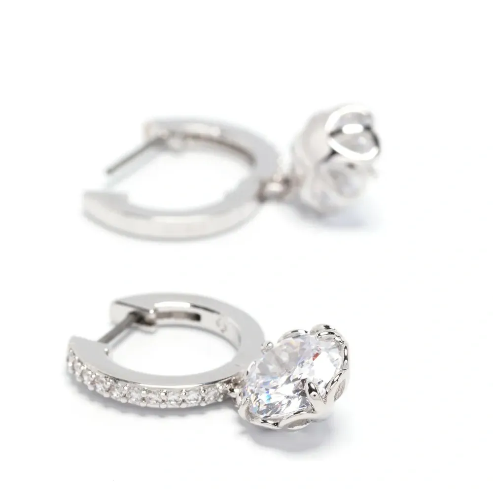 Серьги-кольца с кристаллами