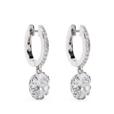 Серьги-кольца с кристаллами