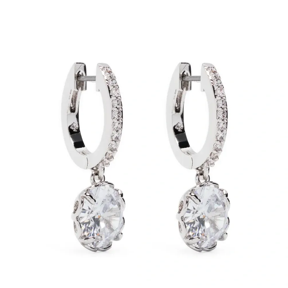 Серьги-кольца с кристаллами