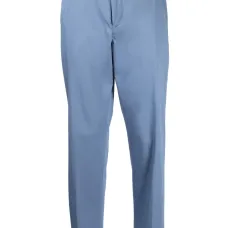 Брюки строгого кроя с нашивкой-логотипом