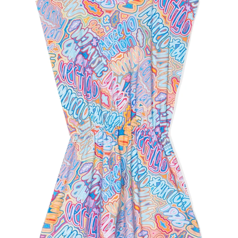 Платье с логотипом и сборками