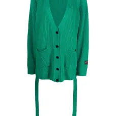 Кардиган из смесовой шерсти в рубчик