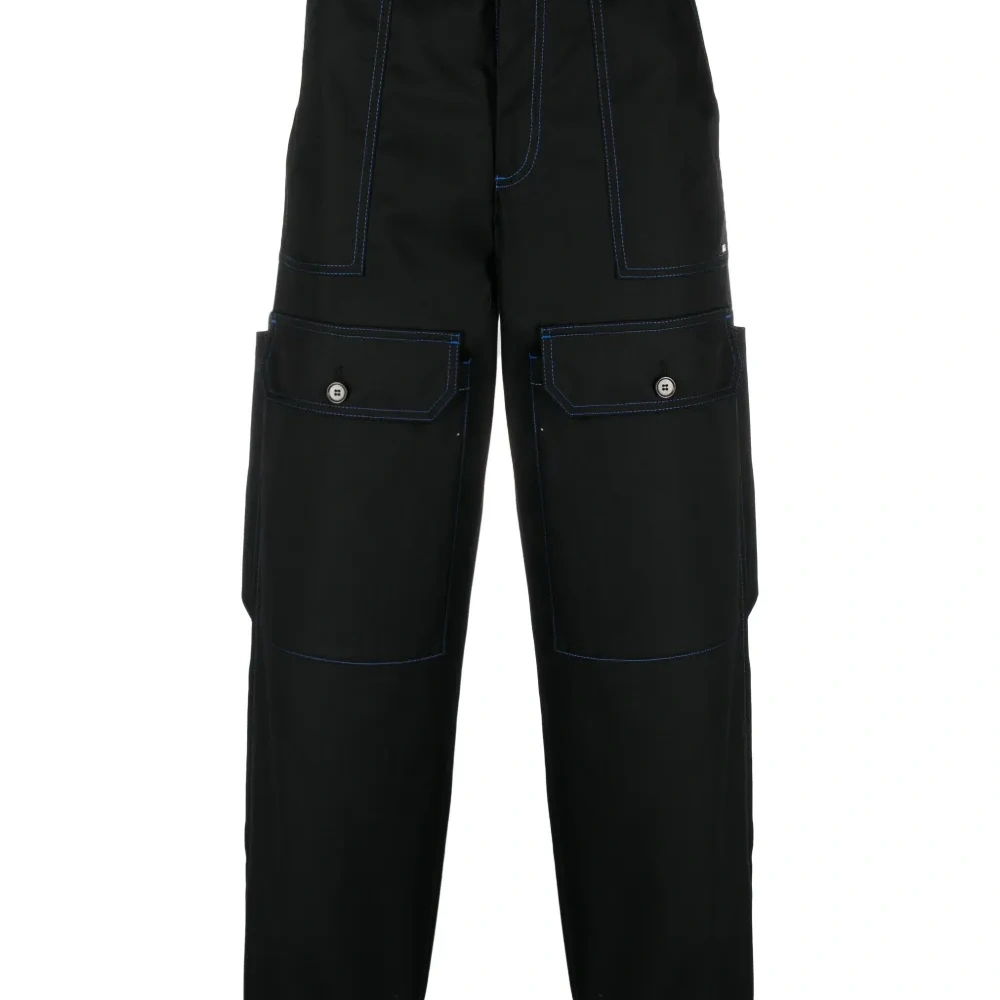 Брюки с контрастной строчкой и логотипом