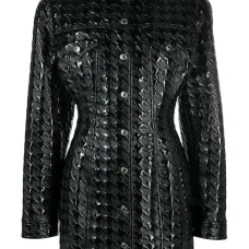 Куртка-рубашка из искусственной кожи с тисненым узором