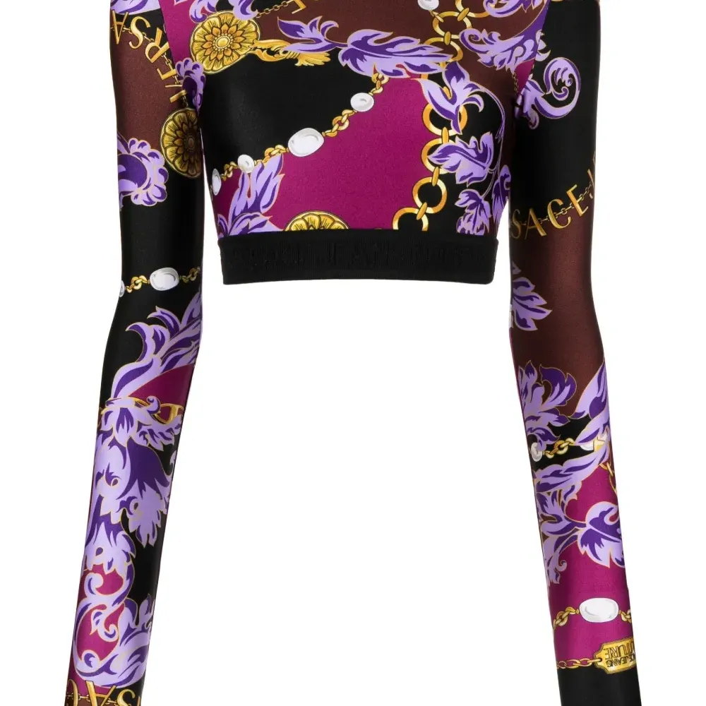 Укороченный топ с принтом Barocco