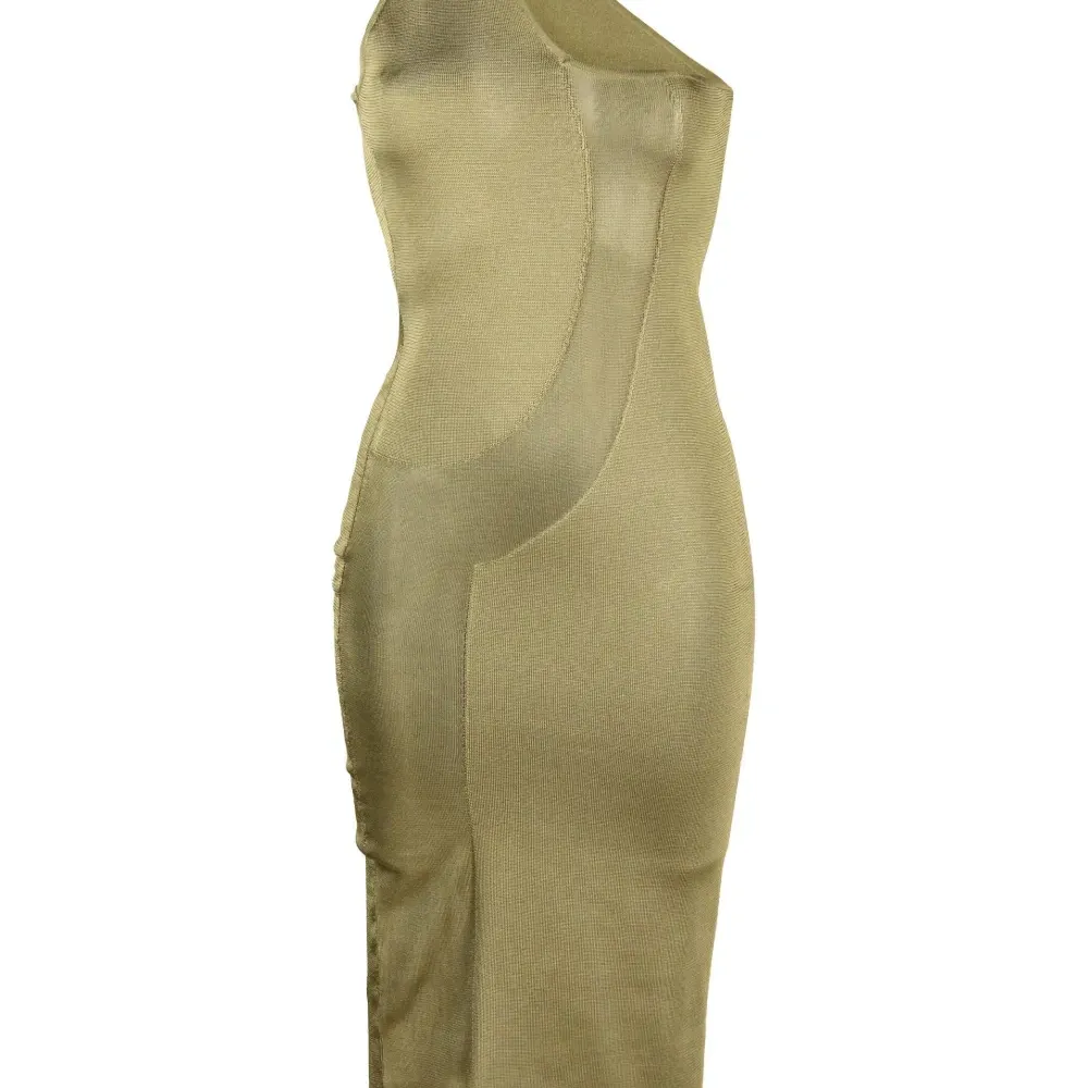 Полупрозрачное платье на одно плечо