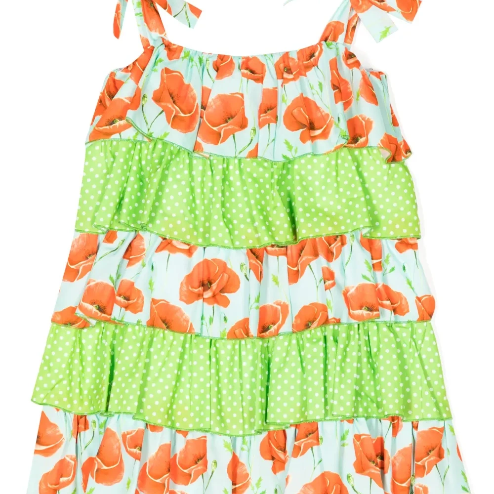 Ярусное платье с цветочным принтом