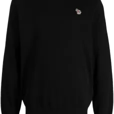 Джемпер с круглым вырезом и нашивкой