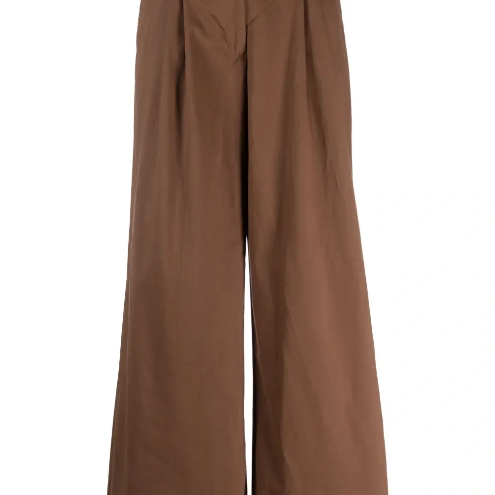Wide-leg cotton trousers