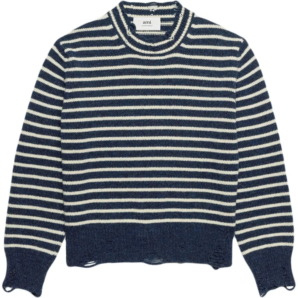 Полосатый джемпер с круглым вырезом