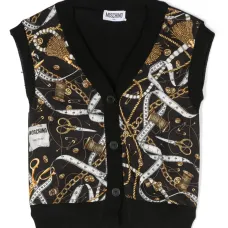 Шерстяной жилет с графичным принтом