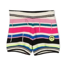 Шорты в полоску с нашивкой-логотипом