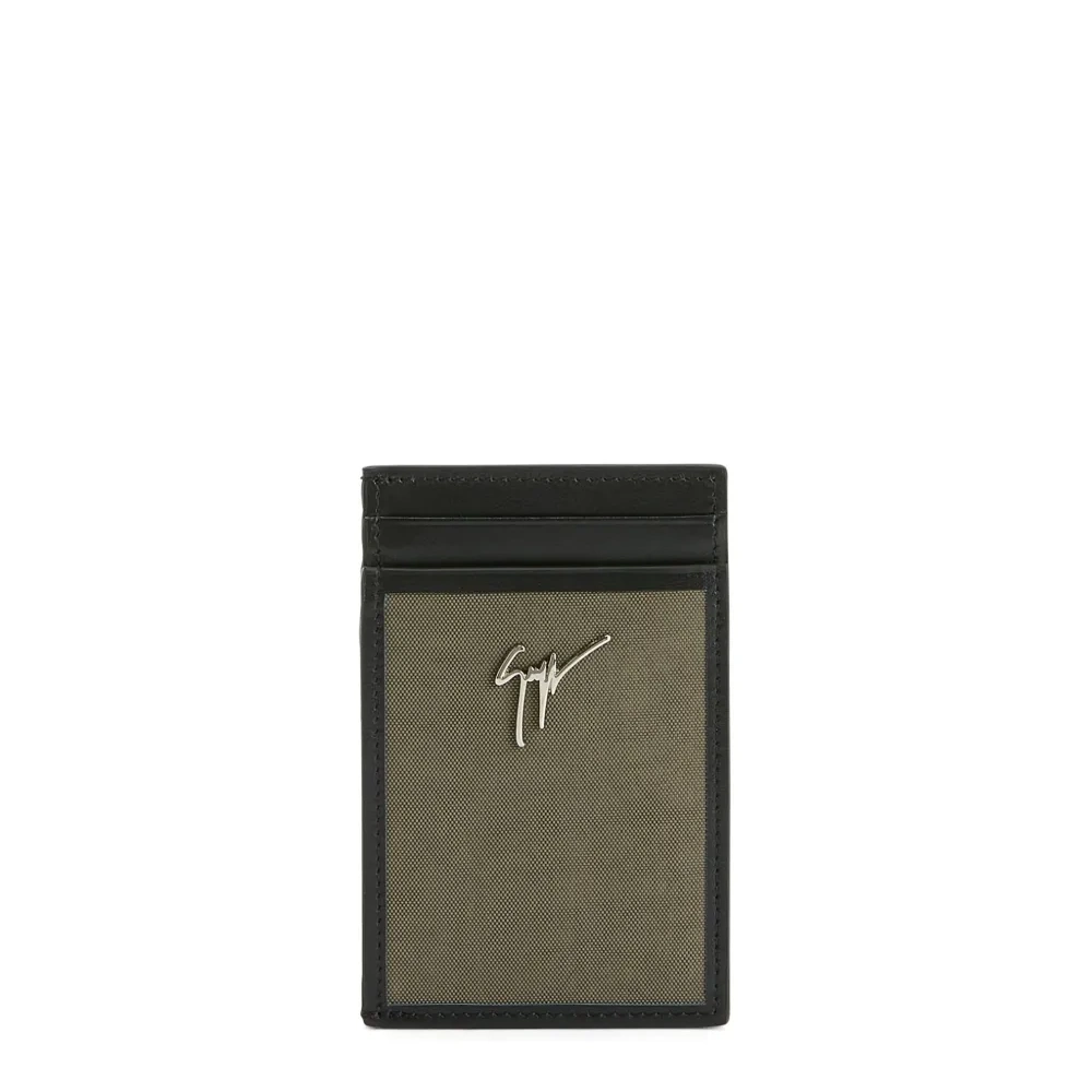 Albert logo-plaque card holder