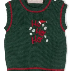 Жилет с круглым вырезом и вышивкой