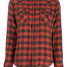 Льняная рубашка в клетку