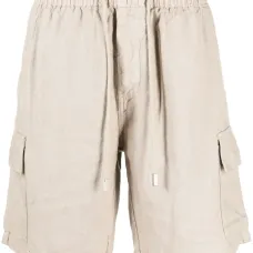 Льняные шорты с нашивкой-логотипом