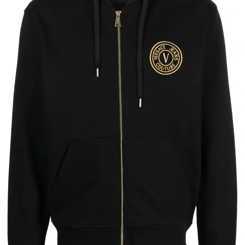 Худи на молнии с вышитым логотипом