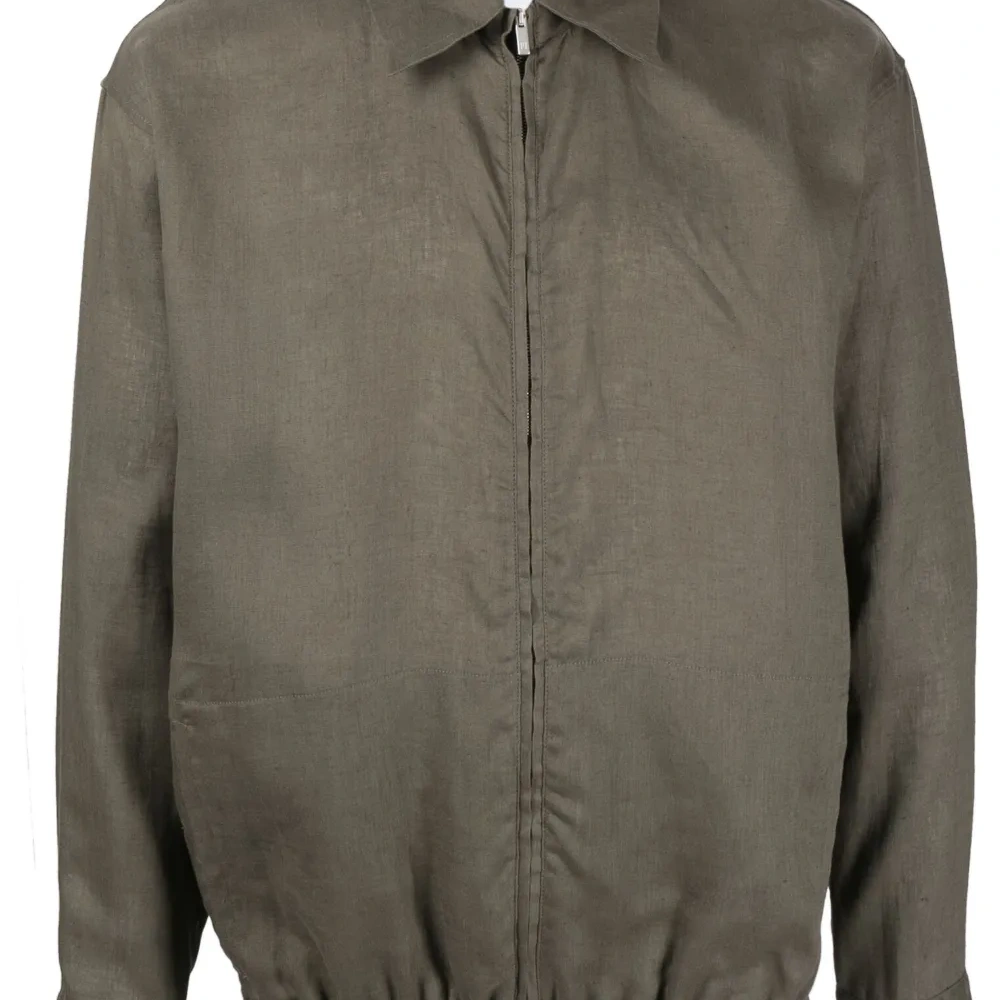 Льняная куртка-рубашка на молнии Льняная куртка-рубашка на молнии