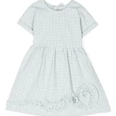 Клетчатое платье с аппликацией