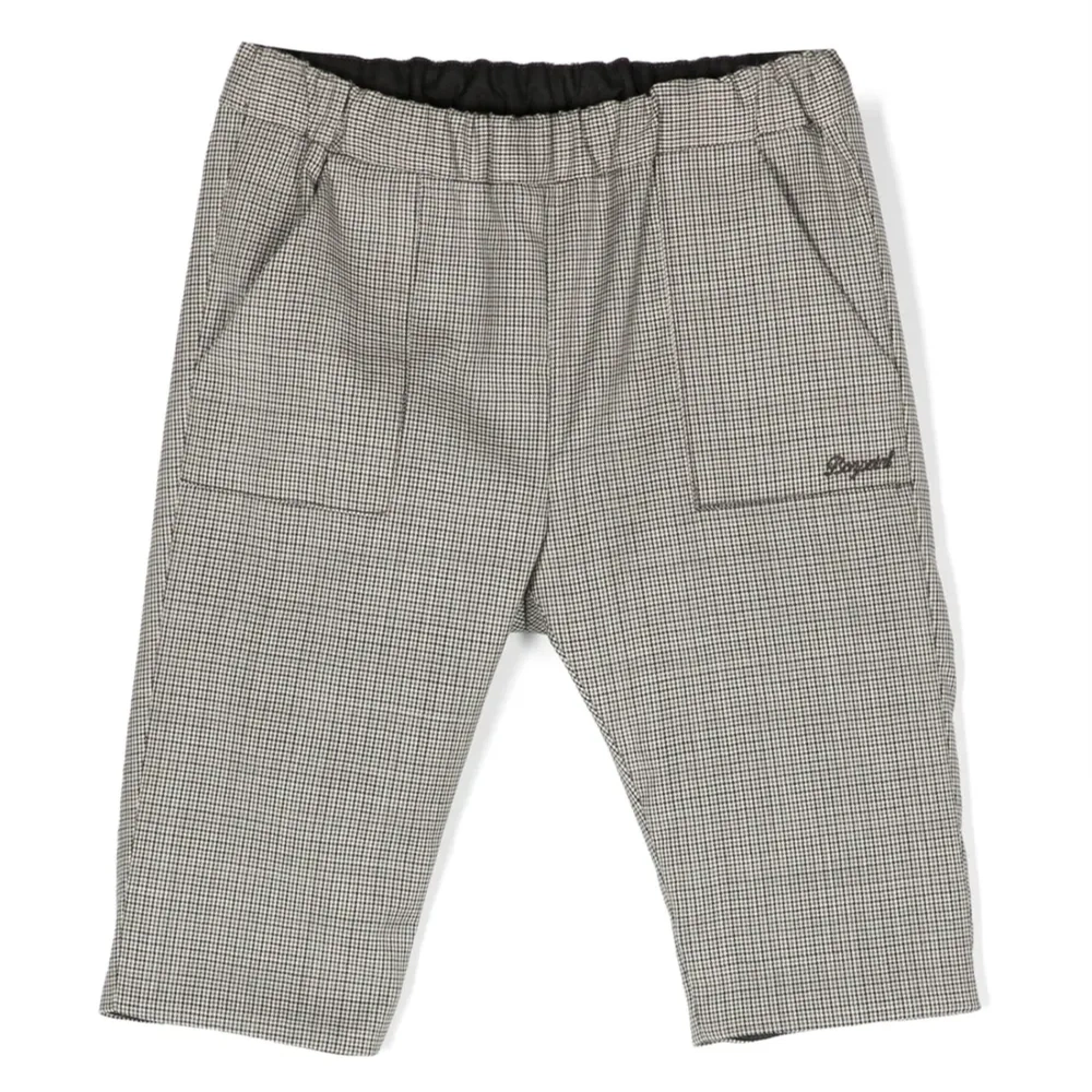 Брюки в ломаную клетку с эластичным поясом