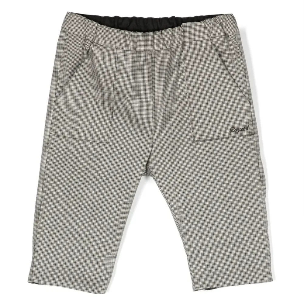 Брюки в ломаную клетку с эластичным поясом