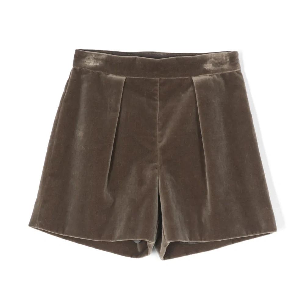 Бархатные шорты со складками