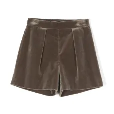 Бархатные шорты со складками Бархатные шорты со складками