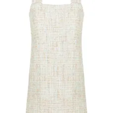 Твидовое платье мини с квадратным вырезом