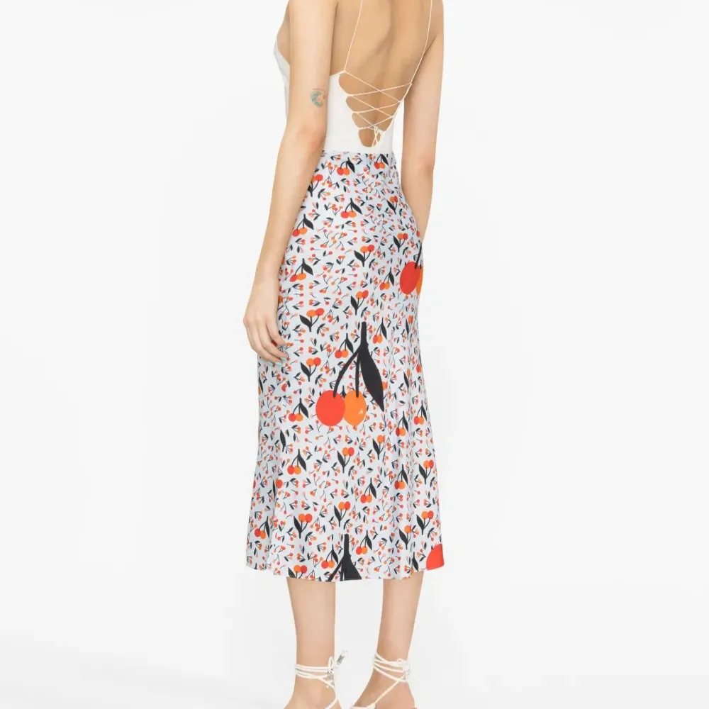 Твиловая юбка миди с принтом