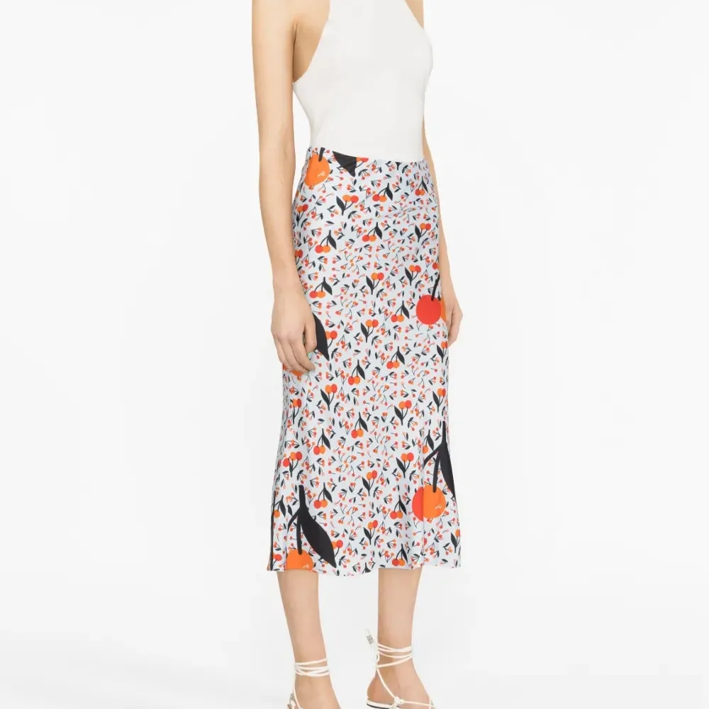 Твиловая юбка миди с принтом
